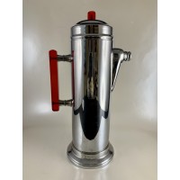 Chrome and Red Lucite Handled Vintage Cocktail Shaker