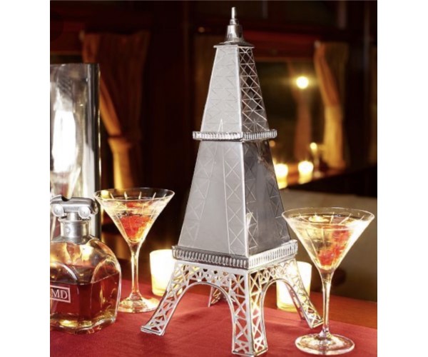 Pottery Barn Eiffel Tower Martini Cocktail Shaker 2013 unused in Original box