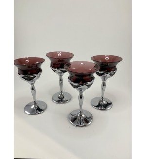 Four Amethyst Farber Bros. Cocktail Glasses