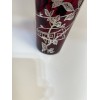 Vintage Ruby Red Glass Happy Swallows Sterling Silver Overlay Cocktail Shaker Mixer