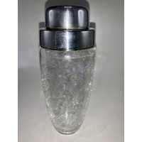 Vintage Crackle Glass WMF Cocktail Shaker with Original Label, Mint