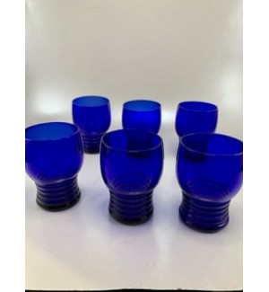 Six Cobalt Blue Imperial Glass Cocktail Cups
