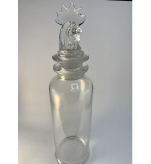 Huge Heisey Glass Company Cocktail Shaker with Rooster top