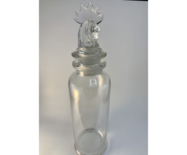 Huge Hersey Glass Company Cocktail Shaker with Rooster top
