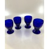 Four Vintage Cobalt Blue Moondrops Glasses