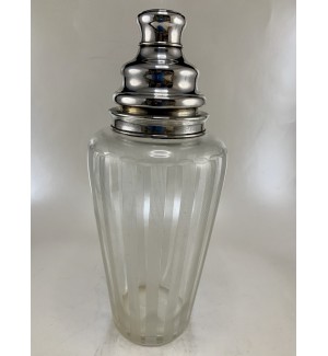 Hawkes Glass Etched Lines Cocktail Shaker with Handle